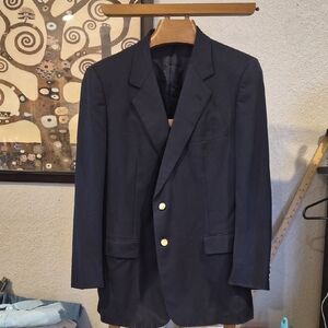 Burberry Navy Blazer with Gold Accents